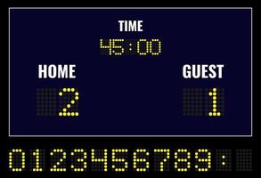 LED digital scoreboard vector