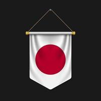 3d realistic pennant with flag vector