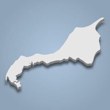 3d isometric map of Vendsyssel is an island in Denmark vector