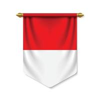 3d realistic pennant with flagn vector