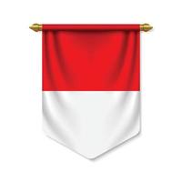 3d realistic pennant with flagn vector