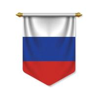 3d realistic pennant with flag vector