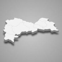 El mapa isométrico 3d de erzincan es una provincia de turquía vector