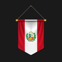 3d realistic pennant with flag vector