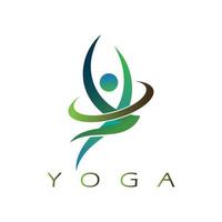 logo design of people doing yoga symbol icon illustration vector