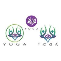 diseño de logotipo de personas que hacen yoga símbolo icono ilustración vector