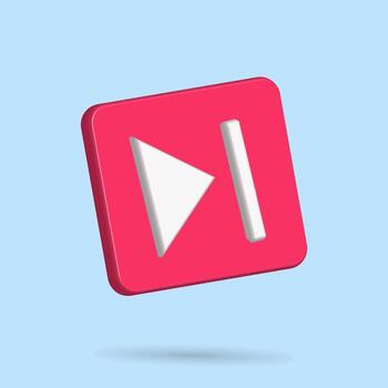 3D media player next icon vector on media social with smartphone best for your property image on entertainment
