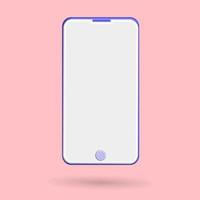 3D smartphone mockup icon vector with cartoon illustration