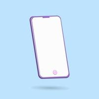 3D smartphone icon vector with cartoon illustration