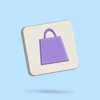 3D hand bag icon vector best for property image the shopping and fashion theme