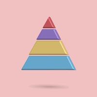 3D triangle infographic chart icon, diagram, template for presentation. Vector illustration