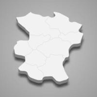 3d isometric map of Hamadan is a province of Iran vector