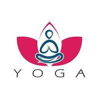 logo design of people doing yoga symbol icon illustration vector