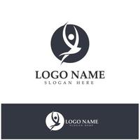 logo design of people doing yoga symbol icon illustration vector