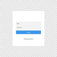 Login form page template vector