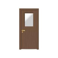 realistic wooden door isolated vector