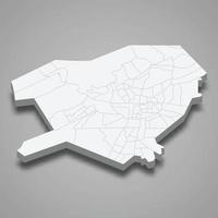 3d isometric map of Damascus is a province of Syria vector