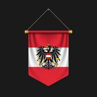 3d realistic pennant with flag vector