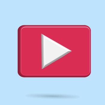 3D media player icon vector on media social with smartphone best for your property image on entertainment