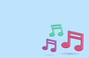 3D music note icon vector for entertainment theme