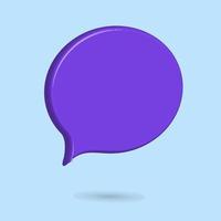 3d blank call out icon vector, speech balloon, talk shape with purple background for your property images vector