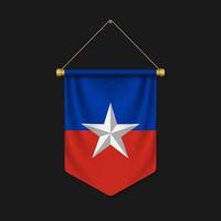 3d realistic pennant with flag vector