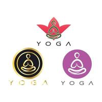 logo design of people doing yoga symbol icon illustration vector