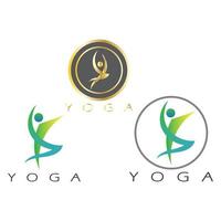 logo design of people doing yoga symbol icon illustration vector