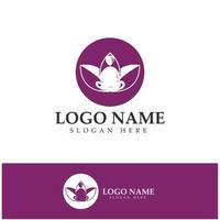 logo design of people doing yoga symbol icon illustration vector