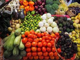 Vibrant tomatoes squash limes onions and avocados photo