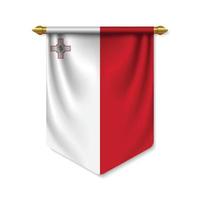 3d realistic pennant with flag vector