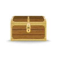 realistic wooden chest . Vector illustration