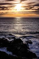 Pacific Ocean Sunset Landscape Gold Yellow Dramatic Clouds photo