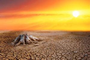 efecto del calentamiento global la tierra está quebrada y seca, la lluvia no cae en temporada. concepto de calentamiento global y cambio ambiental foto
