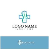 vector de diseño de icono de símbolo de logotipo de diagnóstico de cuidado de la columna vertebral