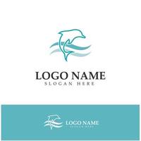 vector de diseño de logotipo de icono de delfín