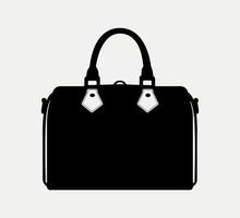 Purse Silhouette, women's handbag Illustration. vector