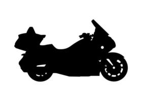 Touring Motorcycle, Road Bike Silhouette Illustration. vector