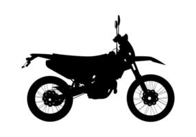 motocicleta de doble deporte, ilustración de silueta de bicicleta rápida. vector