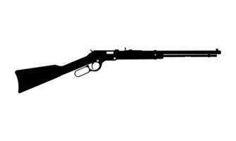 Gun Rifle Weapon Silhouette, Firearm Illustration. vector