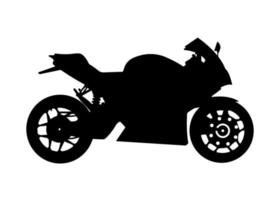 vehículo motocicleta rápida, ilustración de silueta de moto deportiva. vector
