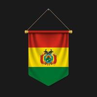 3d realistic pennant with flag vector