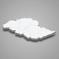 El mapa isométrico 3d de gilgit-baltistán es una provincia de pakistán vector