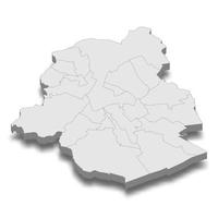 El mapa isométrico 3d de la ciudad de bruselas es una capital de bélgica vector