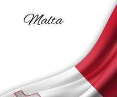 waving flag on white background. vector