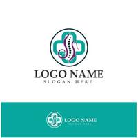 vector de diseño de icono de símbolo de logotipo de diagnóstico de cuidado de la columna vertebral