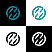 simple and modern logo in one with circle and abstract style vector