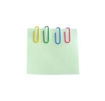 paper clips on paper records on white background photo