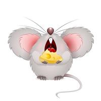 Mouse with cheese vector