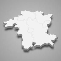 3d map of Worcestershire is a ceremonial county of England vector